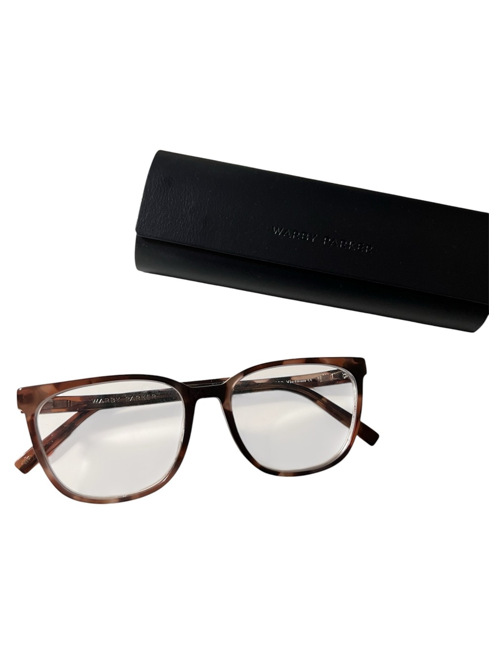 Warby Parker Esme Tortoiseshell Eyeglasses with Black Case
